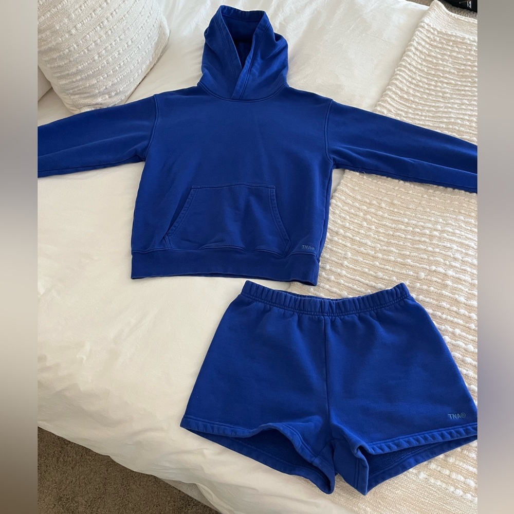 Aritzia Cobalt Blue Hoodie Set